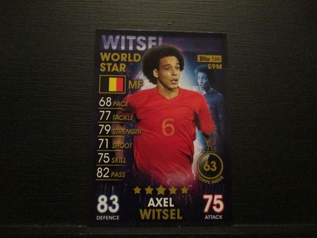 Axel Witsel - World Star Match Attax 101 Original Trading Card