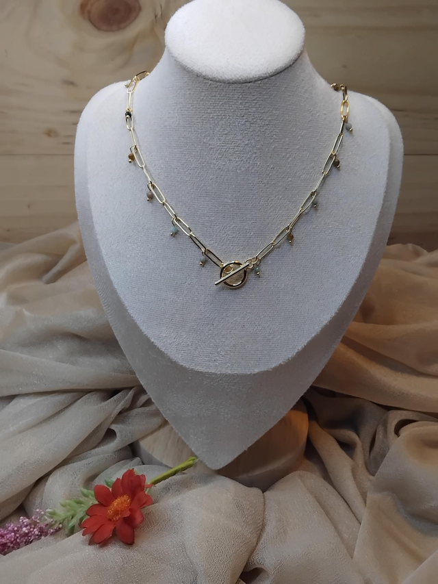 Collier pampilles couleur en acier inoxydable 