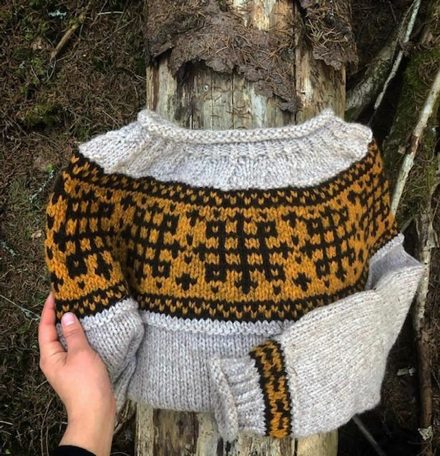 Pilgrim Sweater Kit - Col 02 (Light Brown Norwegian Wool) - Wool &amp; Pattern - Linka Neumann