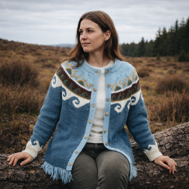 Kviljo Polar Sweater Kit - Col 01 (Light Blue Vams) - Wool &amp; Pattern - Linka Neumann