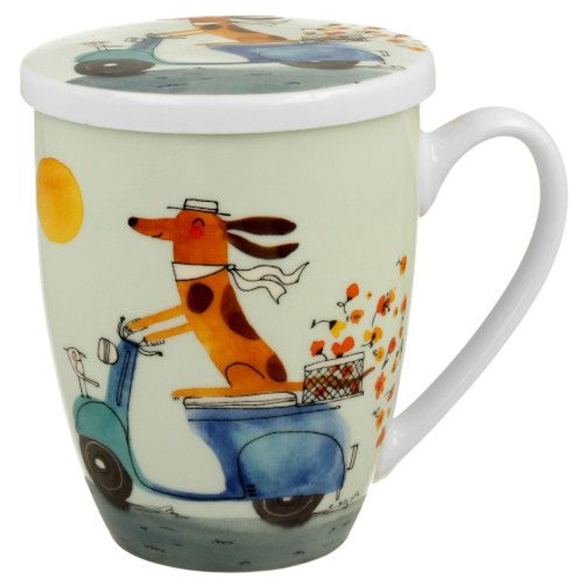 Taza pires, porcelana 0,35 l. filtro y tapa, en caja de regalo.*845