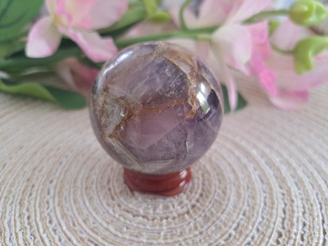 Sphère améthyste chevron