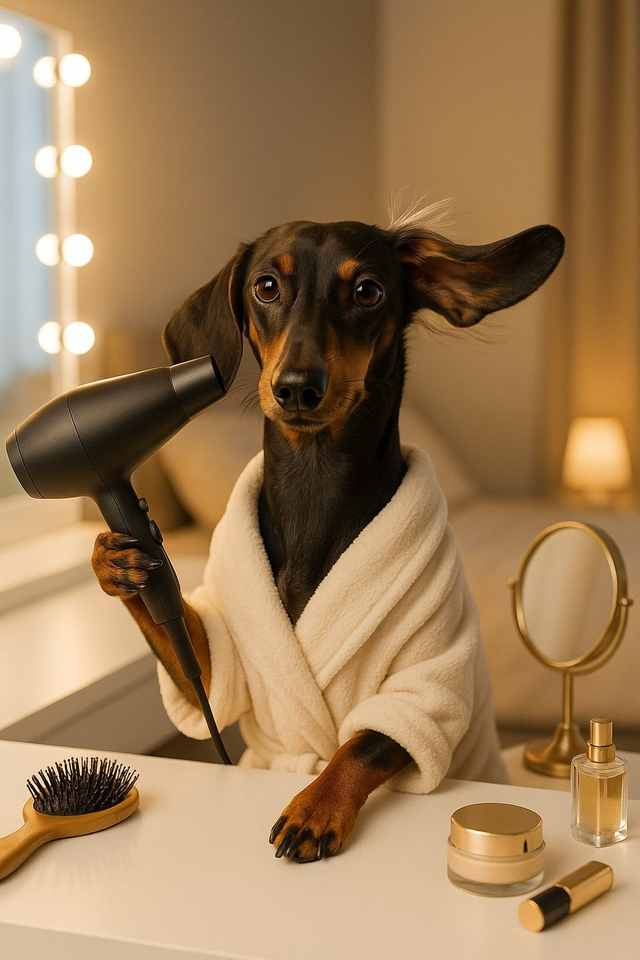 Dachshund Pampered Pooch Framed Canvas 