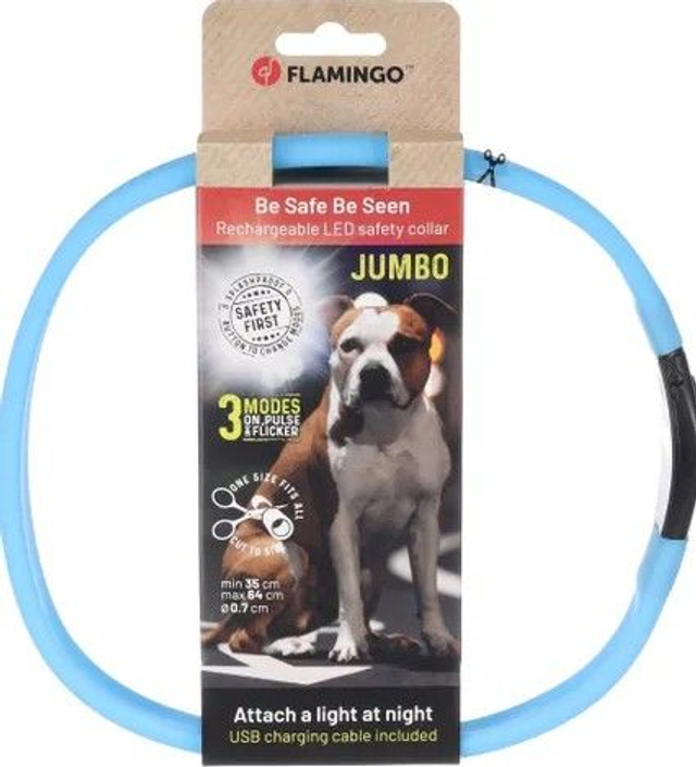 Flamingo LED Halsband JUMBO Ilona Visio - blau