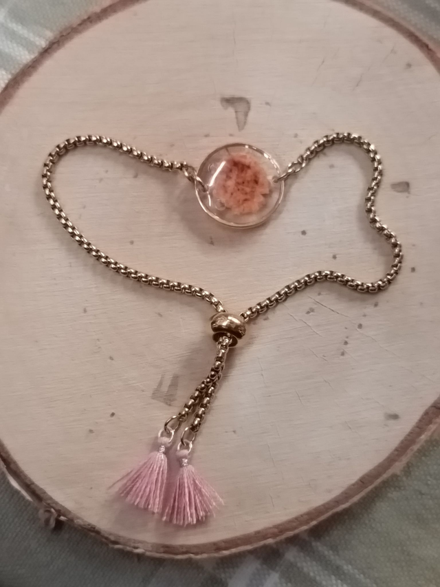 Bracelet Pompons Roses clairs - Fleur rose clair