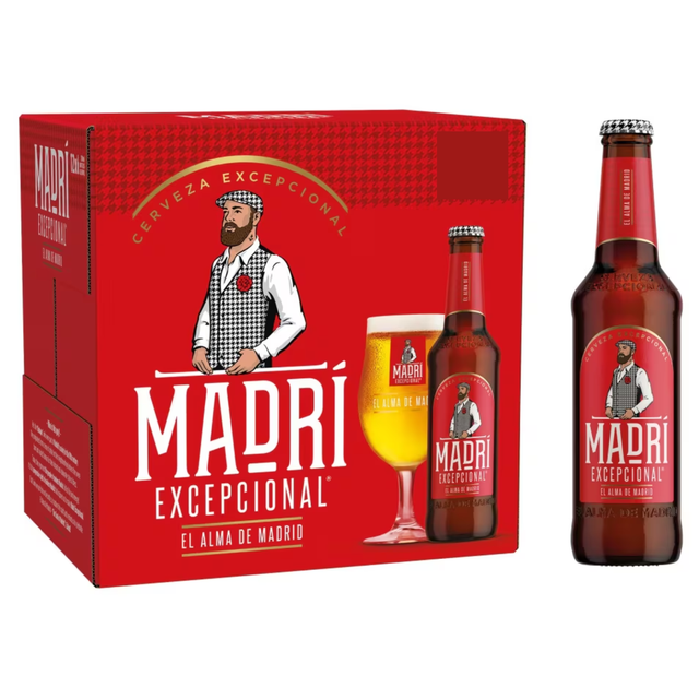 Madri Excepcional Premium Lager Beer Bottle 4 x 330ml