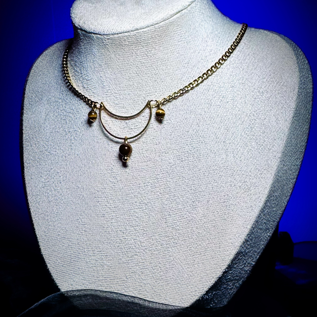 Collier ÉCLAT LUNAIRE Œil de tigre 