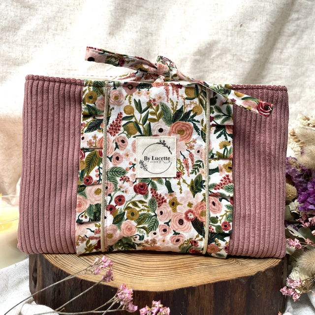 Pochette à livre de poche/liseuse velours rose