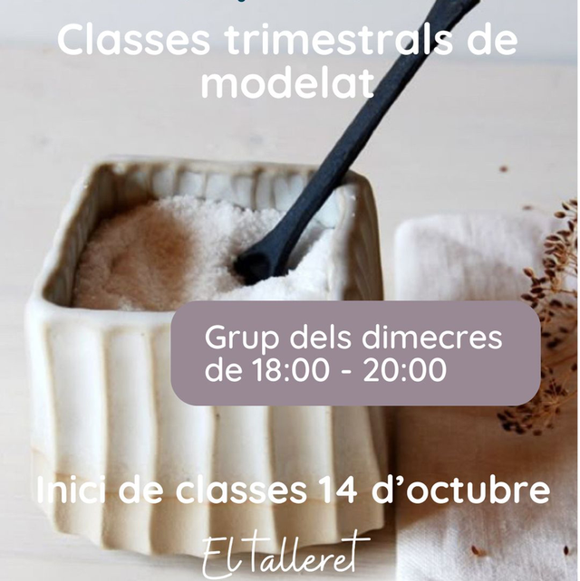 Clases continuadas de modelado -Grupo de los miércoles de 18:00 - 20:00 H 300€ /trimestre