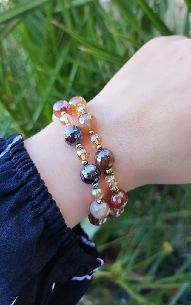 Bracelet "Équilibre et Harmonie" Agate facettée