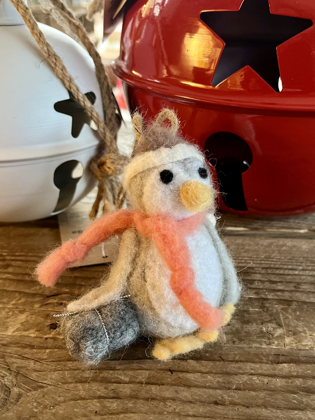 Felt Penguin with Gift Hanging Decoration