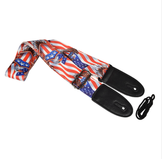 Deluxe Printed Design Guitar Strap USA Eagle