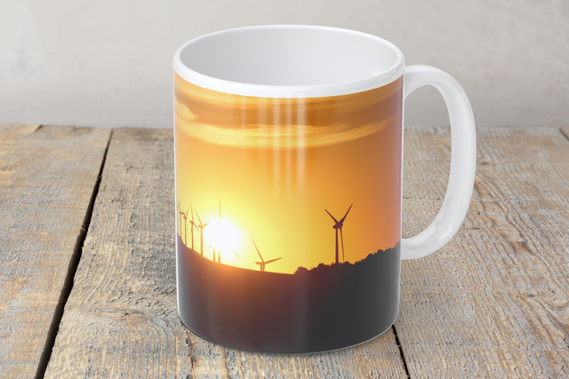 “Sunset at Royd Moor Windmills” Mug 