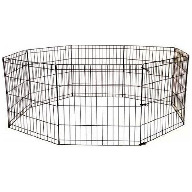 Welpenauslauf, Hundelaufstall, 480 cm / 122 cm Höhe, faltbar, schwarz, Metall