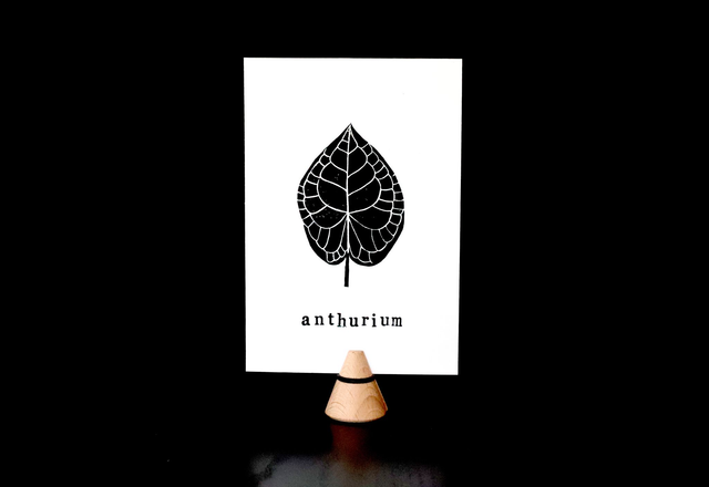 Linogravure A6 feuille d'Anthurium