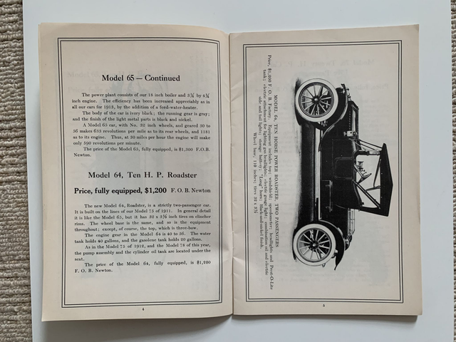 Stanley Steam Cars Announcement for the Season 1913