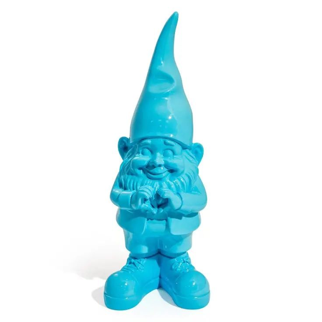 Medium Bright Blue &quot;Heart Hands&quot; Gnome Figure