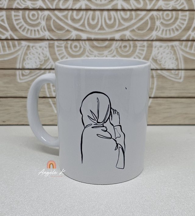 Mug personnalisé thème silhouette hijab et prénom