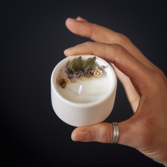 Bougie fleurie | bougie végétale parfumée | bougie naturelle | idée cadeau Mini fleurie