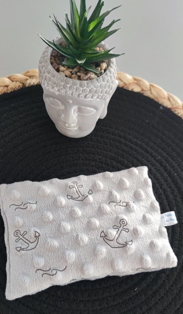 Bouillotte sèche petite minky ancre