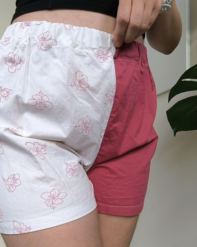 Short bicolore fleurs de cerisier - Taille 1