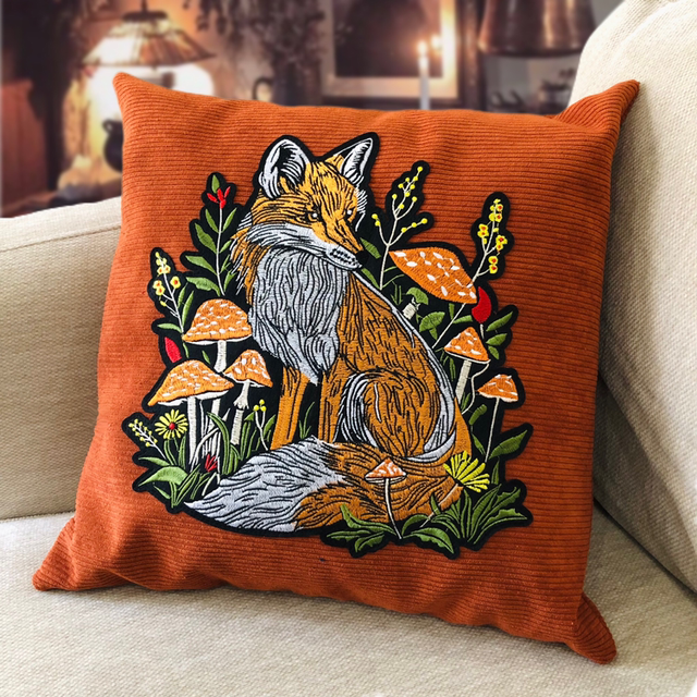 Coussin 40x40 - Renard Brodé