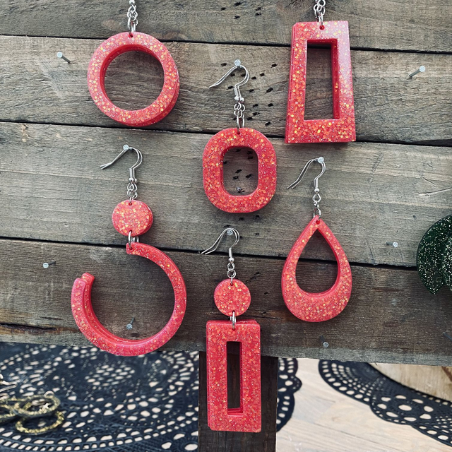 Boucles d'oreilles Glitter Pink Lady