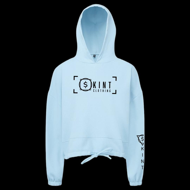 Skint cropped oversized hoodie [sky blue]