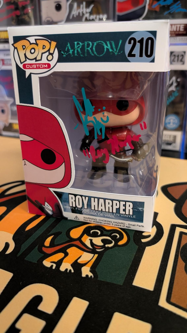 Custom Funko Pop DC Arrow Roy Harper signed by Colton Haynes with SWAU COA 