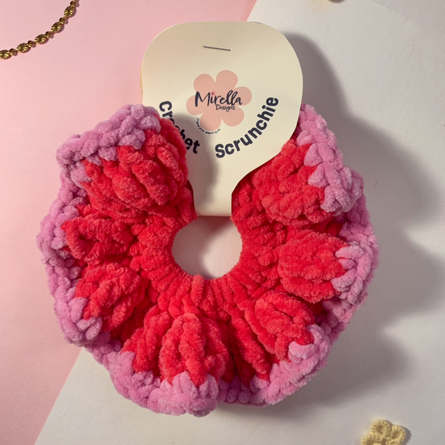 Fandango Pink Crochet Scrunchie 