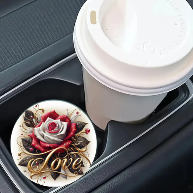 Sous-Verres Voiture Roses Love