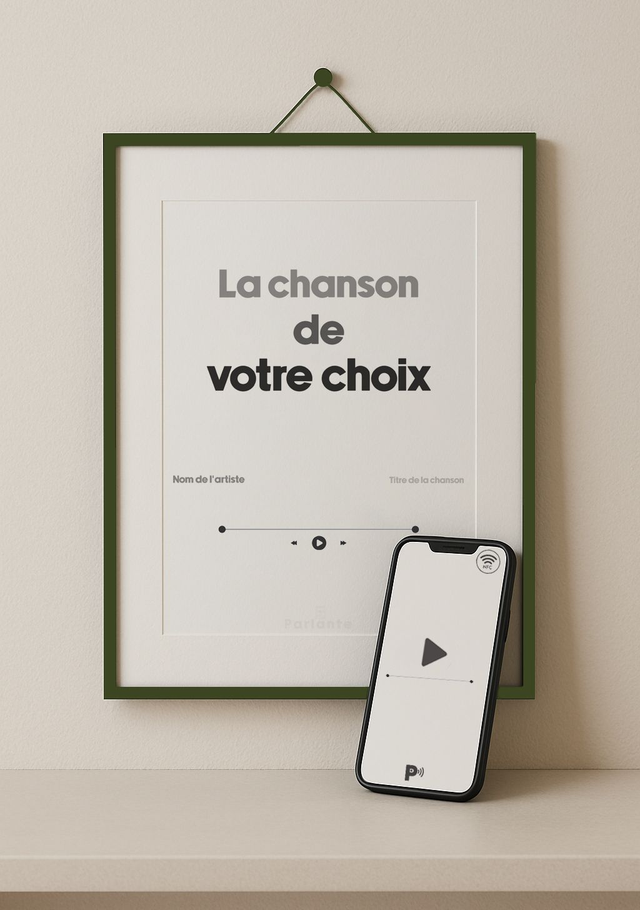 Affiche musique interactive personnalisable  | La chanson de votre choix (audio inclus)