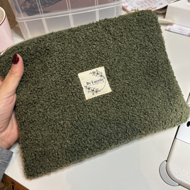 Petite pochette sherpa Kaki