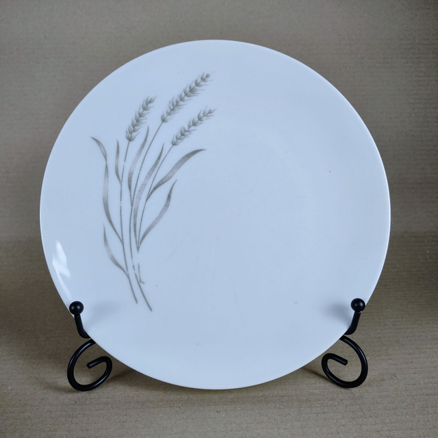 Thomas | Ontbijtbord Plat bord (diameter 21,0 cm | hoogte 2,0 cm) met &#039;Veldbloem&#039; motief in witte en grijze kleuren | Vintage