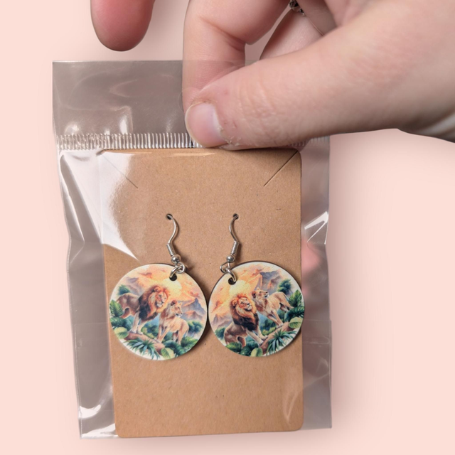 N°26 Boucles d'oreilles ronde fantaisie hypoallergénique 