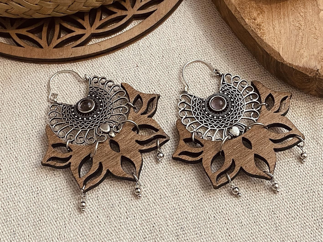 Boucles d’oreille YLENA naturelles pierre