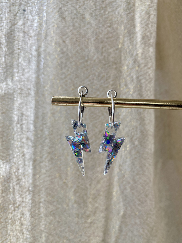 Créoles éclair - chunky argent