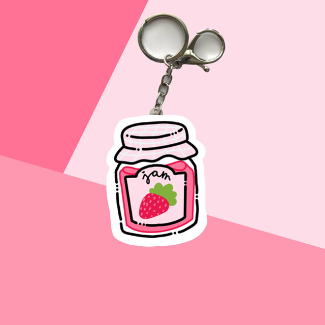 Strawberry JAM keychain