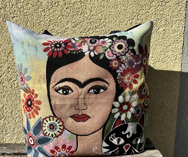 Grand sac Frida Kahlo chat