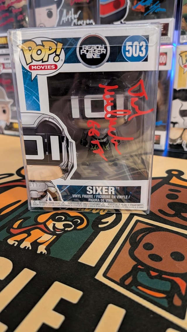 Funko Pop Ready Player One Sixer 503 Signed by Joel MacCormack with SWAU COA