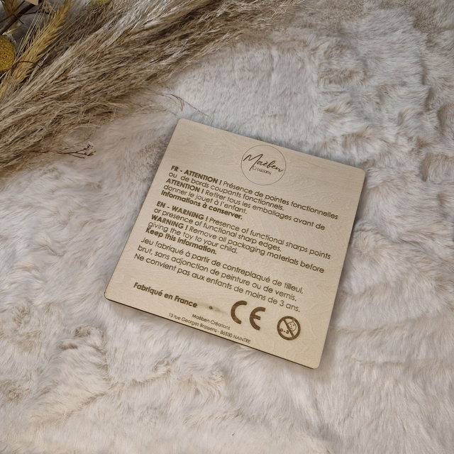 Puzzle bois personnalisé Animaux de la mer pour enfant bébé, jeu éducatif et d'éveil - Idée cadeau garçon et fille