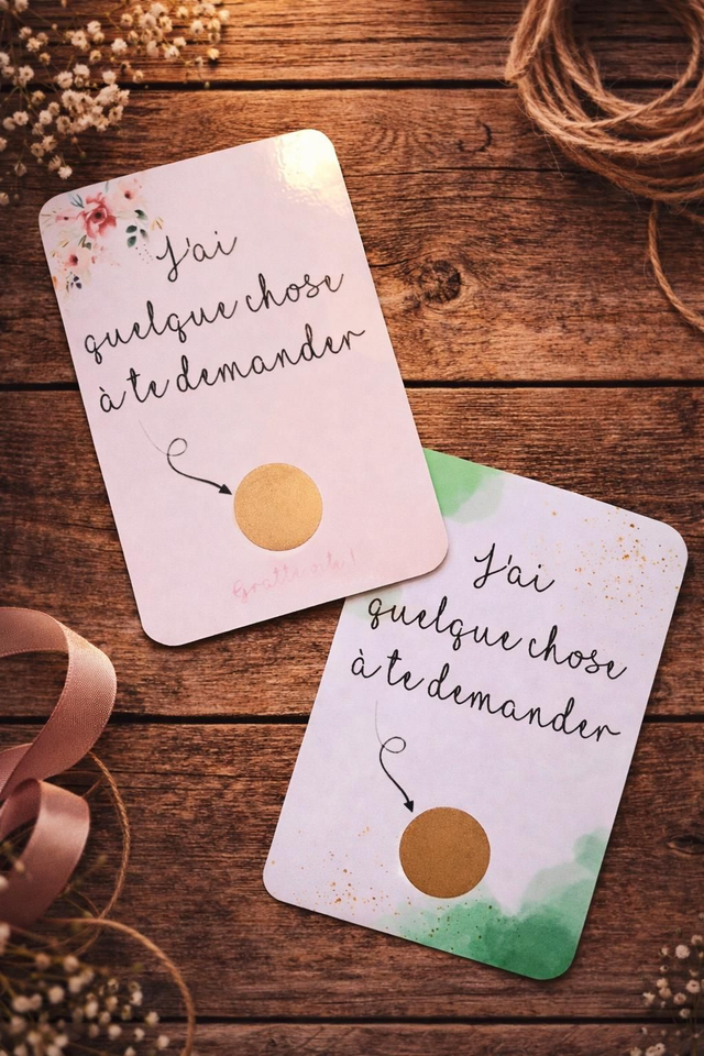 Lot de 2 cartes à gratter « Veux-tu être mon/ma témoin » – Mariage – Demande originale mariage