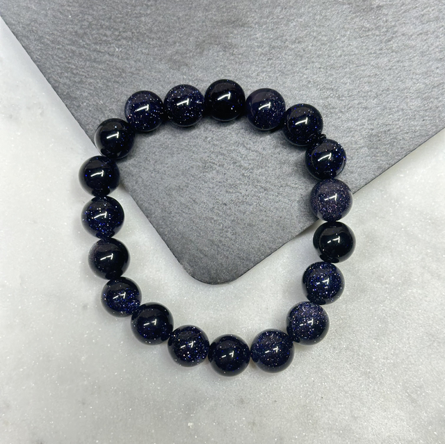 Blue Sandstone Bracelet (Man-made)