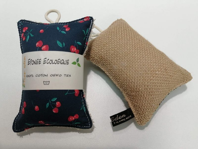 Eponge Toile de Jute Cerises
