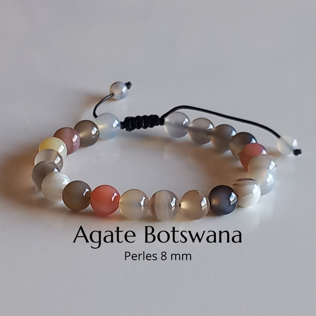 Bracelet ajustable en Agate Botswana