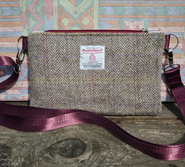 Harris Tweed Nairn bag. Scottish Wool handbag 