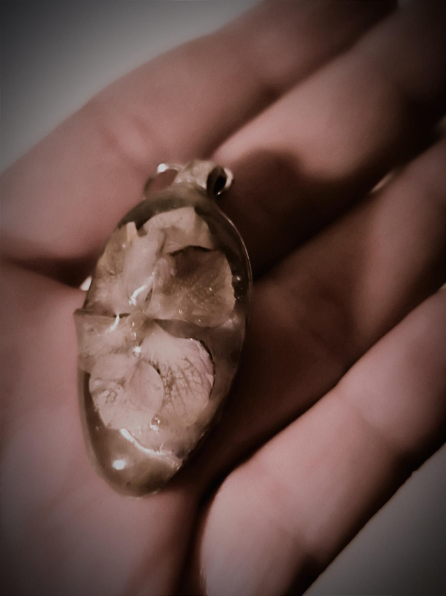 Pendentif hortensia et argent massif