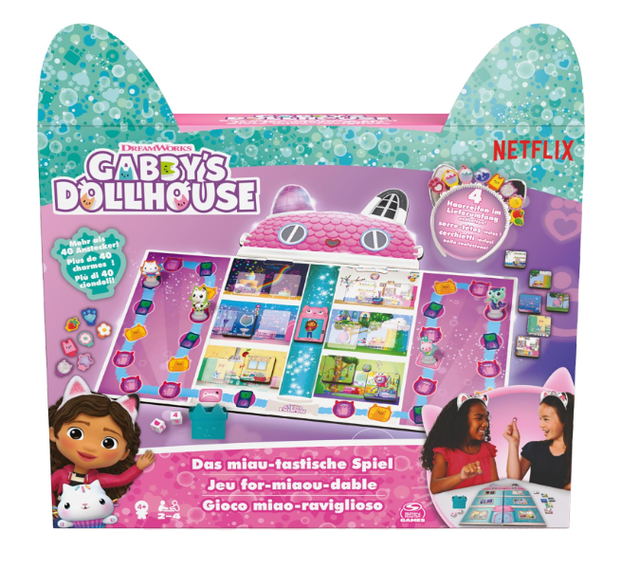Jeu de société MIAU Gabby et la Maison magique – Jeu de société de la série préscolaire Populaire sur Netflix, pour 2 à 4 Joueurs