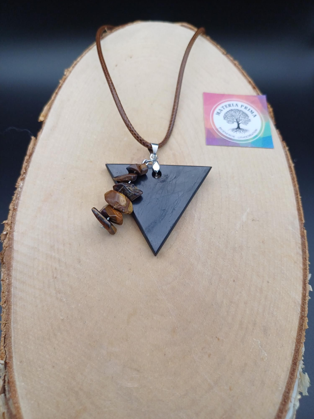 Collier shungite / œil de tigre