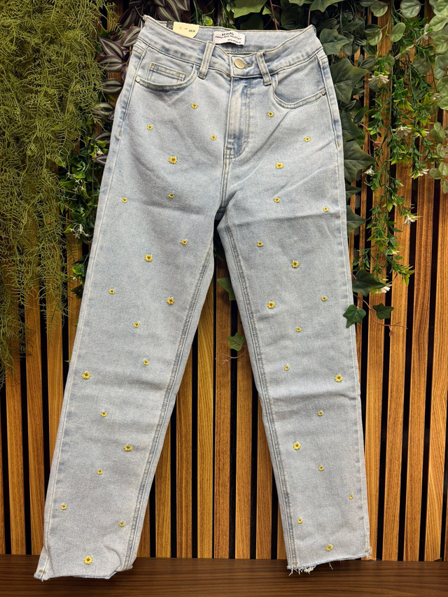 Redial mom jeans met bloem